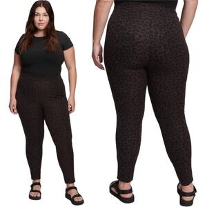 NWT Gap High Rise Bi-Stretch Print Leggings Brown & Black Leopard Print Size 12